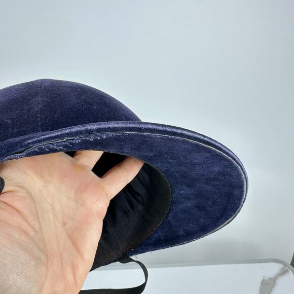 Vintage Miller Togs & Track Navy Velvet Showing Riding Hat  60cm Bow Equestrian - Picture 7 of 7